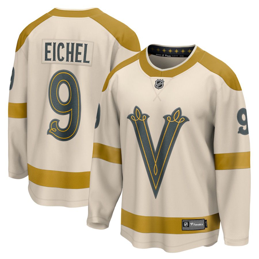 Men Vegas Golden Knights #9 Jack Eichel Fanatics Branded Cream 2024 NHL Winter Classic Breakaway Player Jersey->more nhl jerseys->NHL Jersey